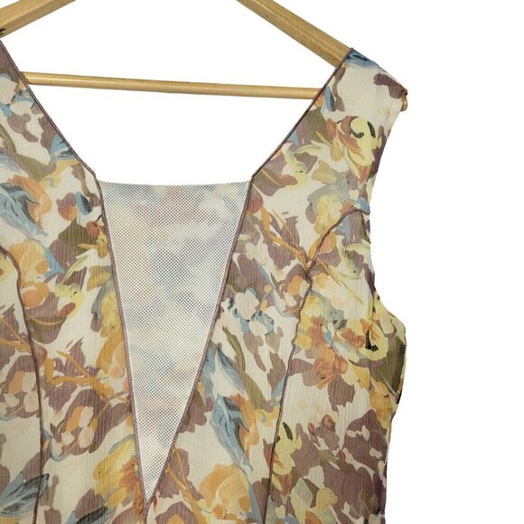 Sundance Women's Evelyn 100% Silk Crepe Slip Dress Watercolor Print Size 12 - Picture 10 of 12